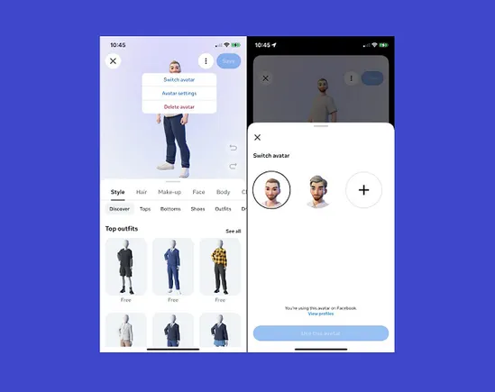 Agora você pode criar vários meta avatares para o seu perfil 12 Z3M6Ly9kaXZlc2l0ZS1zdG9yYWdlL2RpdmVpbWFnZS9tZXRhX2F2YXRhcl9zd2l0Y2gyLnBuZw.webp